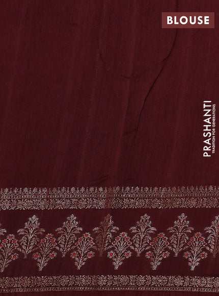 Banarasi semi matka silk saree coffee brown with allover thread & zari woven buttas and woven border