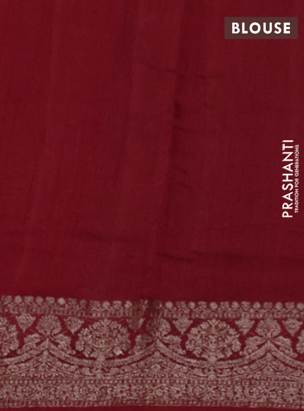 Banarasi semi matka silk saree maroon with allover thread & zari woven buttas and woven border