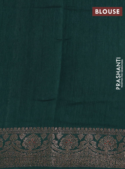 Banarasi semi matka silk saree green with allover thread & zari woven buttas and woven border