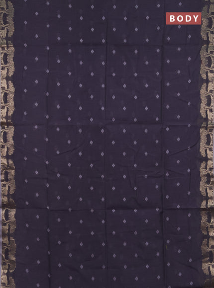 Semi dupion saree grey with allover thread woven buttas and zari woven border