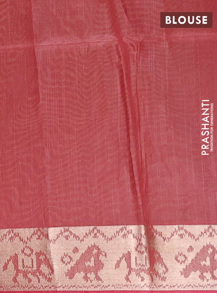 Semi dupion saree beige and maroon with allover thread & zari weaves pattern and zari woven border