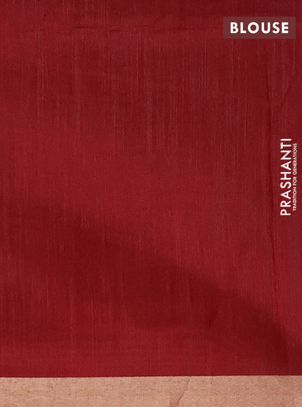 Semi dupion saree peach orange and maroon with allover zari woven buttas and zari woven border