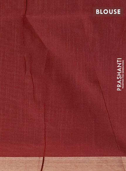 Semi dupion saree beige and maroon with allover zari woven buttas and zari woven border