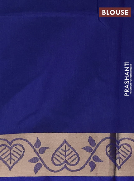Semi dupion saree teal green and blue with allover thread weaves pattern and zari woven border