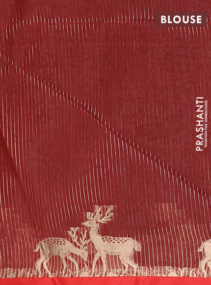 Semi dupion saree black and red with allover bandhani thread woven buttas and zari woven butta border