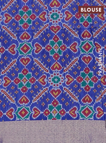 Semi dupion saree teal green and blue with allover zari woven buttas and zari woven border