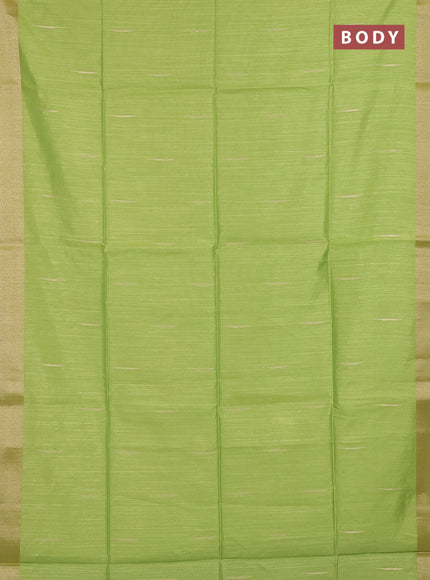 Semi dupion saree light green and green with allover zari woven buttas and zari woven border