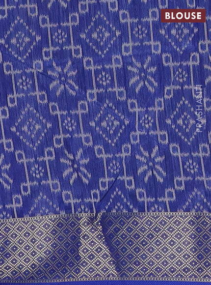 Semi dupion saree teal green and blue with allover thread zigzag weaves and zari woven border