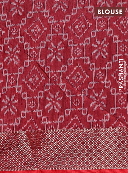 Semi dupion saree black and maroon with allover thread zigzag weaves and zari woven border