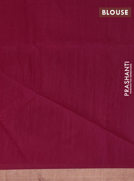 Semi dupion saree peach pink and magenta pink with allover thread & zari weaves and zari woven border