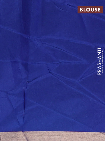 Semi dupion saree teal green and blue with allover thread & zari weaves and zari woven border