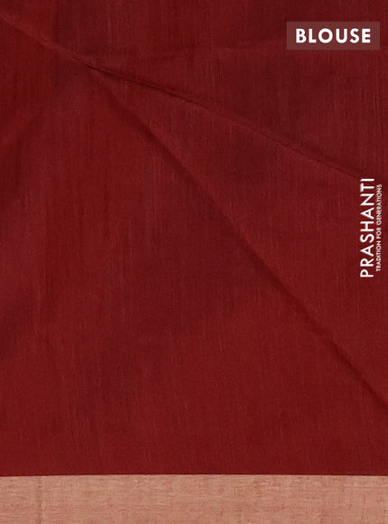 Semi dupion saree black and maroon with allover thread & zari weaves and zari woven border