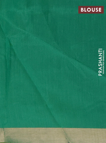 Semi dupion saree light green and green with allover thread & zari weaves and zari woven border