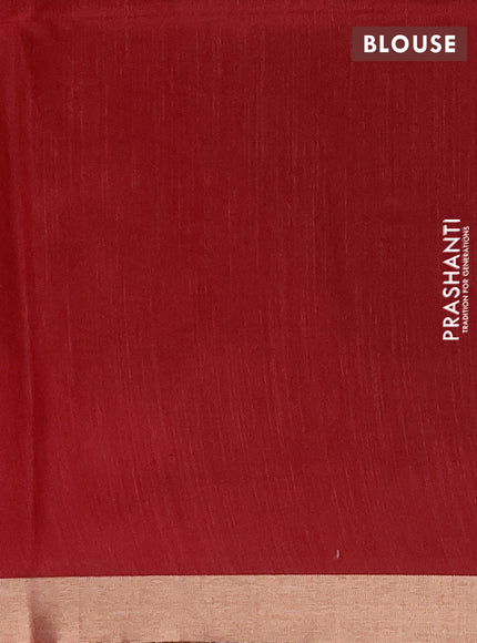 Semi dupion saree peach orange and maroon with allover thread & zari weaves and zari woven border