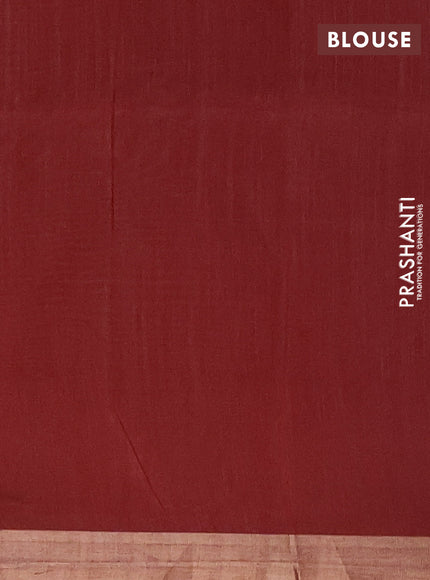 Semi dupion saree beige and maroon with allover thread & zari weaves and zari woven border