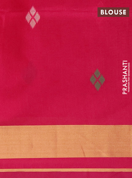 Semi dupion saree pink with allover thread woven buttas and woven border