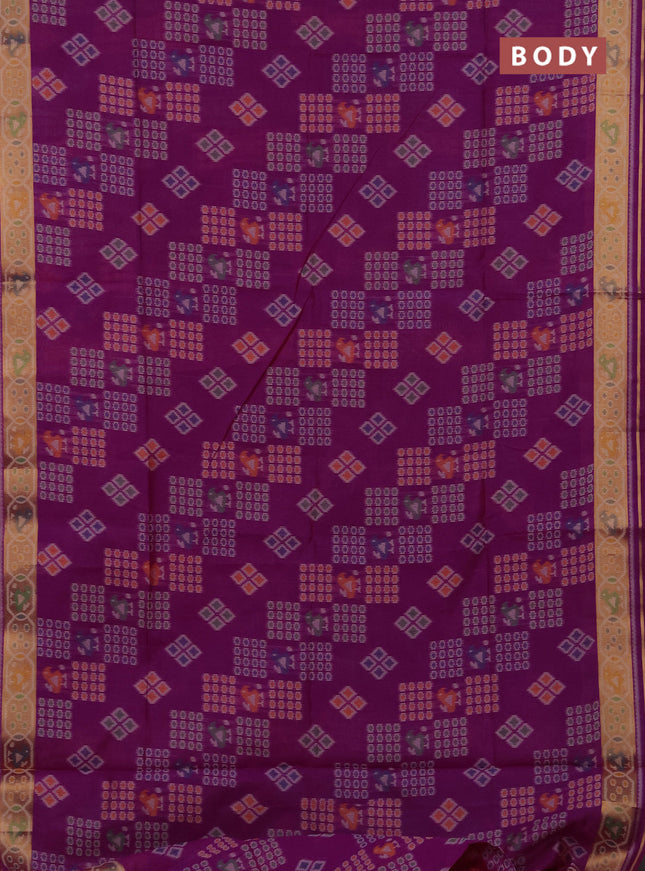 Semi dupion saree magenta pink with allover thread woven buttas and woven border