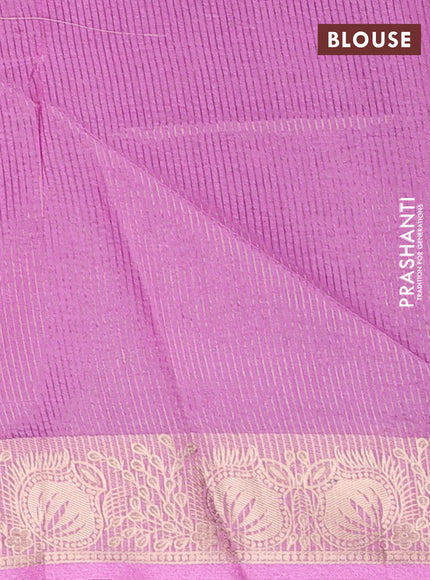 Semi dupion saree purple and lavender with allover bandhani thread woven buttas and zari woven butta border