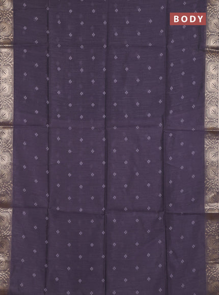Semi dupion saree elephant grey and grey with allover bandhani thread woven buttas and zari woven butta border
