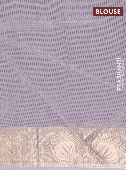 Semi dupion saree elephant grey and grey with allover bandhani thread woven buttas and zari woven butta border