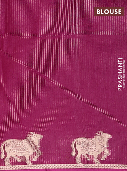 Semi dupion saree peach pink and magenta pink with allover bandhani thread woven buttas and pichwai border