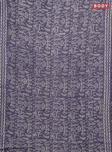 Jaipur cotton saree grey with allover waril prints and printed border