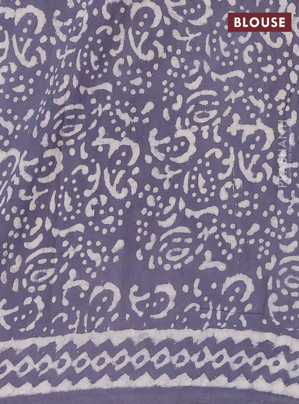 Jaipur cotton saree grey with allover waril prints and printed border
