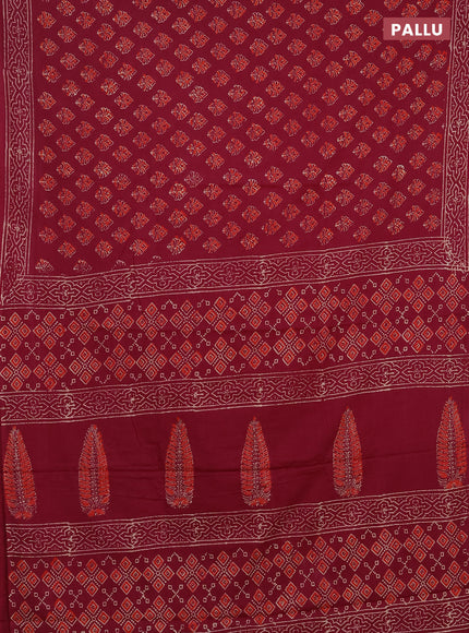 Jaipur cotton saree wine shade with allover butta prints and printed border