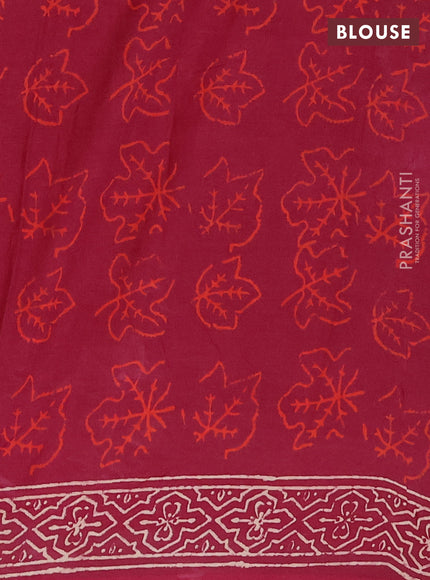 Jaipur cotton saree wine shade with allover butta prints and printed border