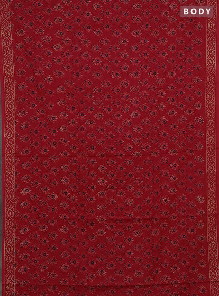 Jaipur cotton saree red with allover butta prints and printed border