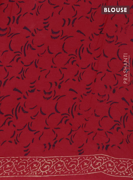Jaipur cotton saree red with allover butta prints and printed border