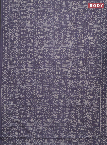 Jaipur cotton saree grey with allover waril prints and printed border