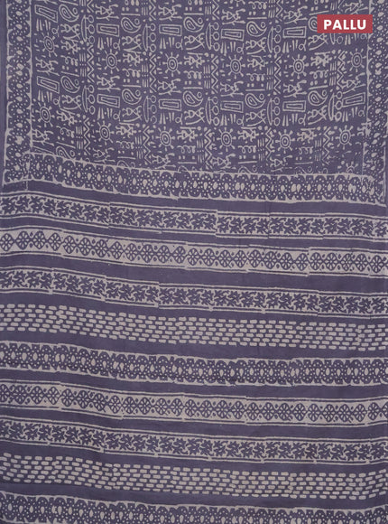 Jaipur cotton saree grey with allover waril prints and printed border