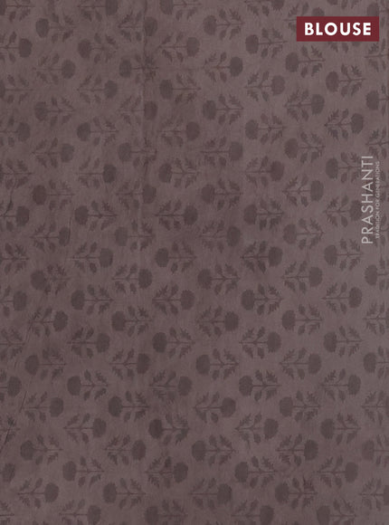 Jaipur cotton saree grey and navy blue with allover prints and printed border