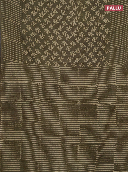 Jaipur cotton saree elaichi green with allover butta prints and printed border