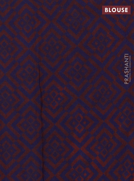 Jaipur cotton saree pastel blue and blue with allover annam butta prints and printed border