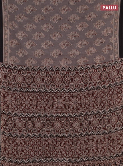 Jaipur cotton saree grey with allover annam butta prints and printed border
