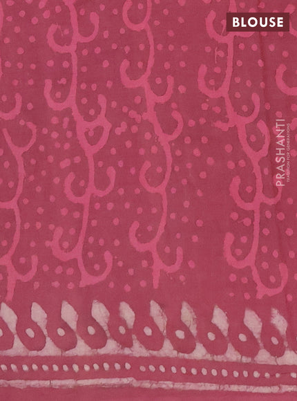 Jaipur cotton saree mauve pink with allover waril prints and printed border