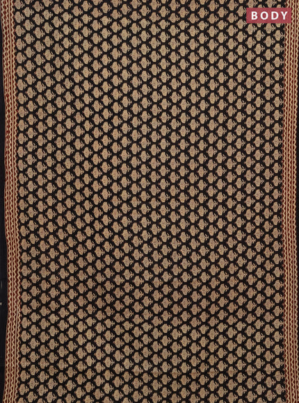 Jaipur cotton saree black with allover butta prints and printed border