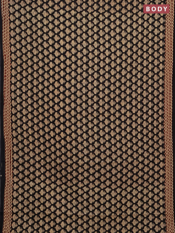 Jaipur cotton saree black with allover butta prints and printed border