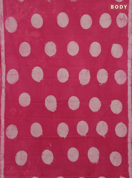 Jaipur cotton saree pink with allover batik butta prints and simple border