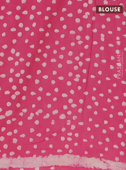 Jaipur cotton saree pink with allover batik butta prints and simple border