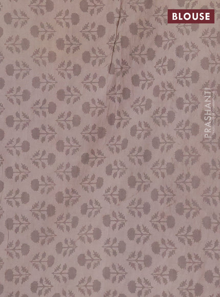 Jaipur cotton saree grey and navy blue with allover butta prints and printed border