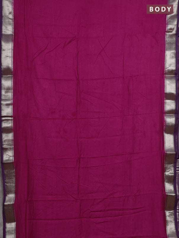 Pink & Purple Semi Mangalgiri Cotton Saree - Brocade Blouse