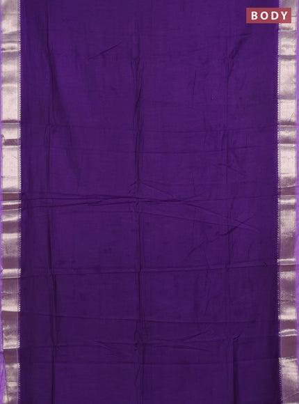 Purple & Lavender Semi Mangalgiri Cotton Saree - Brocade Blouse
