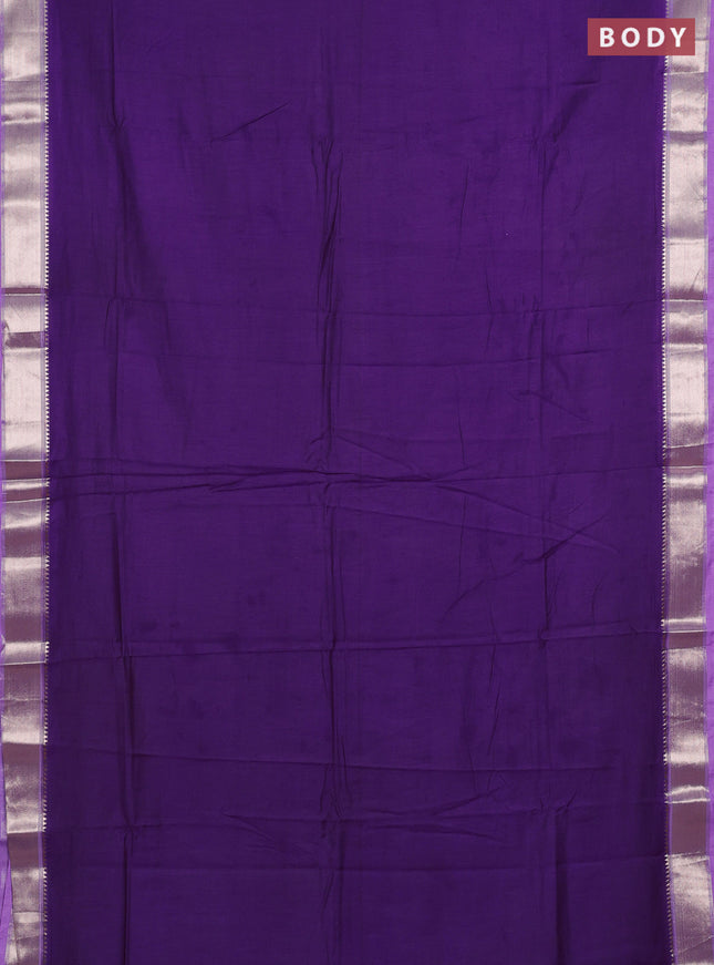 Purple & Lavender Semi Mangalgiri Cotton Saree - Brocade Blouse