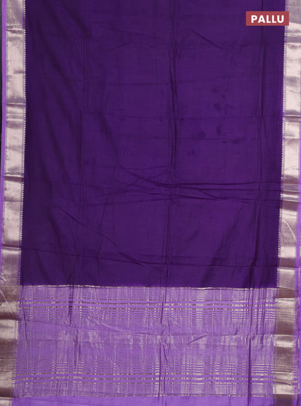 Purple & Lavender Semi Mangalgiri Cotton Saree - Brocade Blouse
