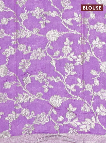 Purple & Lavender Semi Mangalgiri Cotton Saree - Brocade Blouse