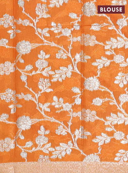 Purple & Mustard Yellow Semi Mangalgiri Cotton Saree - Brocade Blouse