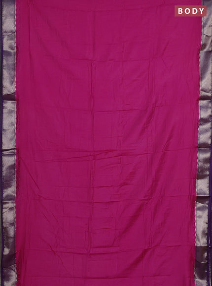 Pink & Purple Semi Mangalgiri Cotton Saree - Brocade Blouse